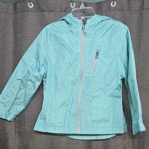 Blue Raincoat Lightweight Water-Resistant Coat EUC